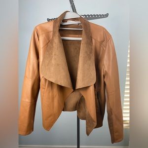 BAGATELLE Draped Faux Leather Jacket size LARGE